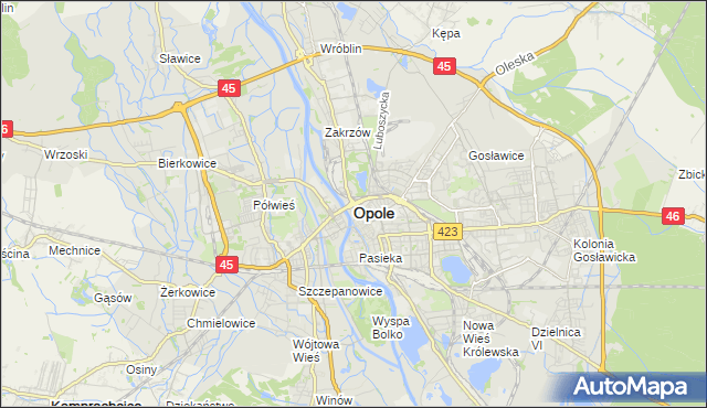 mapa Opola, Opole na mapie Targeo