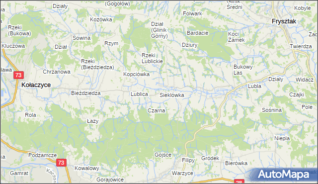 mapa Sieklówka, Sieklówka na mapie Targeo