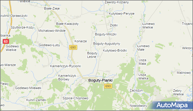 mapa Boguty-Rubiesze, Boguty-Rubiesze na mapie Targeo