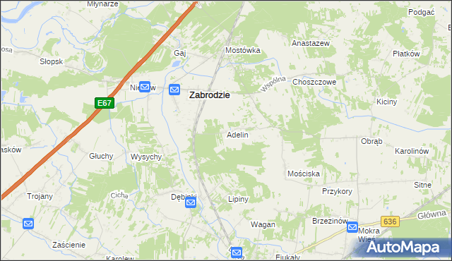 mapa Adelin gmina Zabrodzie, Adelin gmina Zabrodzie na mapie Targeo