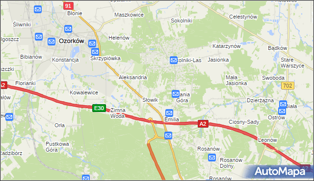 mapa Adolfów gmina Zgierz, Adolfów gmina Zgierz na mapie Targeo