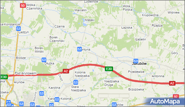 mapa Anielinek, Anielinek na mapie Targeo