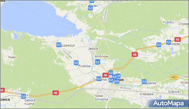 mapa Antoniów gmina Ozimek, Antoniów gmina Ozimek na mapie Targeo
