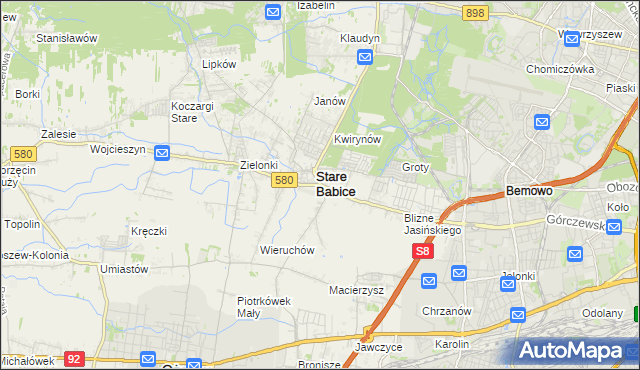 mapa Babice Nowe, Babice Nowe na mapie Targeo