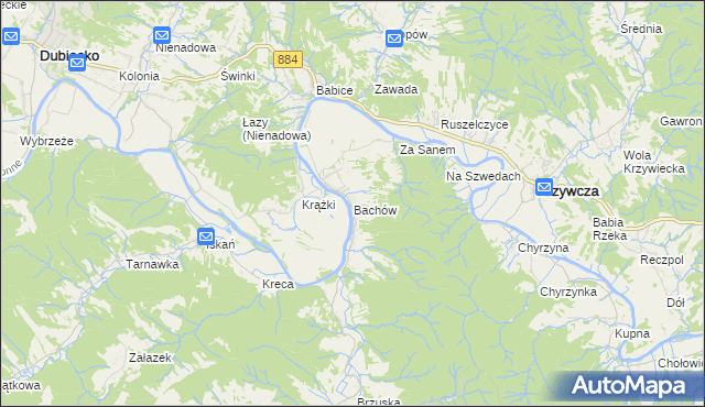 mapa Bachów, Bachów na mapie Targeo