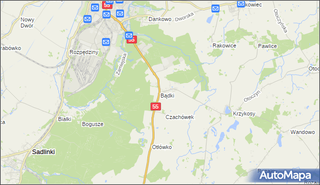 mapa Bądki gmina Gardeja, Bądki gmina Gardeja na mapie Targeo