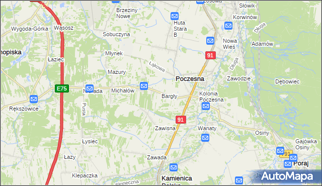 mapa Bargły, Bargły na mapie Targeo