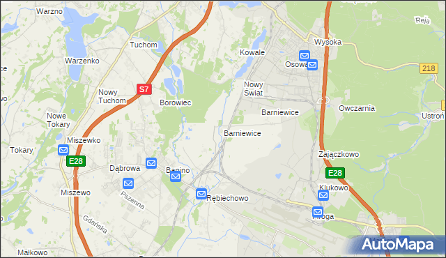 mapa Barniewice, Barniewice na mapie Targeo
