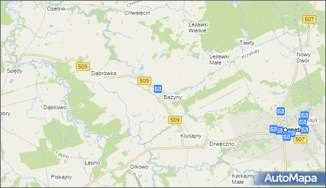 mapa Bażyny, Bażyny na mapie Targeo