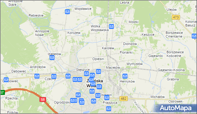 mapa Beniaminów gmina Zduńska Wola, Beniaminów gmina Zduńska Wola na mapie Targeo