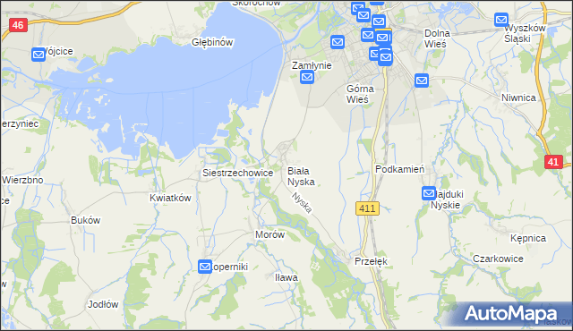 mapa Biała Nyska, Biała Nyska na mapie Targeo