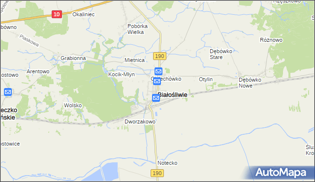 mapa Białośliwie, Białośliwie na mapie Targeo