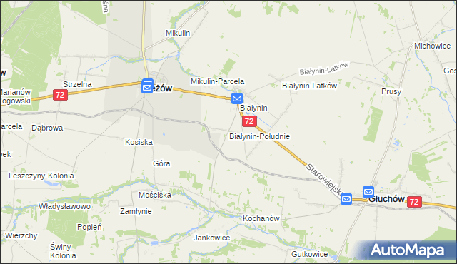 mapa Białynin-Południe, Białynin-Południe na mapie Targeo