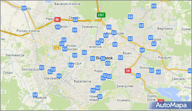 mapa Białegostoku, Białystok na mapie Targeo