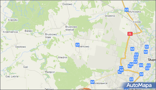 mapa Bierkowo, Bierkowo na mapie Targeo