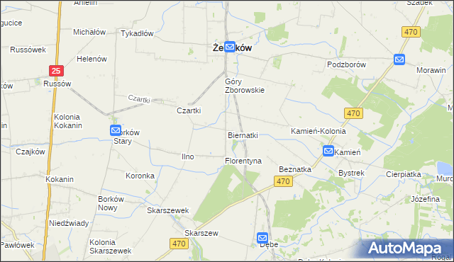 mapa Biernatki gmina Żelazków, Biernatki gmina Żelazków na mapie Targeo