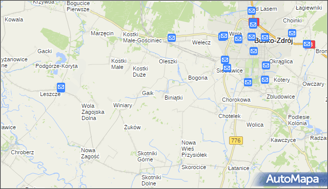 mapa Biniątki, Biniątki na mapie Targeo