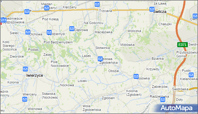 mapa Błędowa Zgłobieńska, Błędowa Zgłobieńska na mapie Targeo