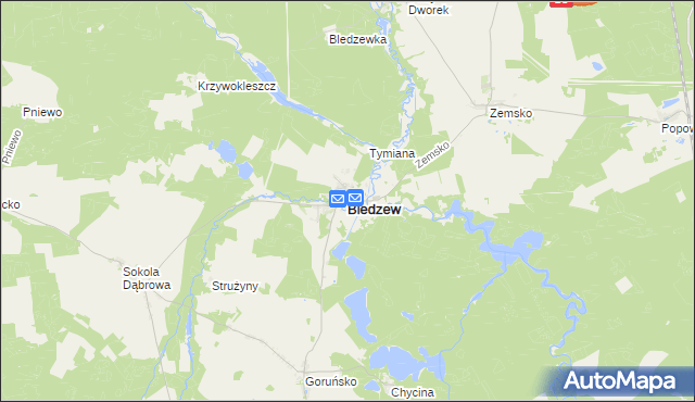 mapa Bledzew, Bledzew na mapie Targeo