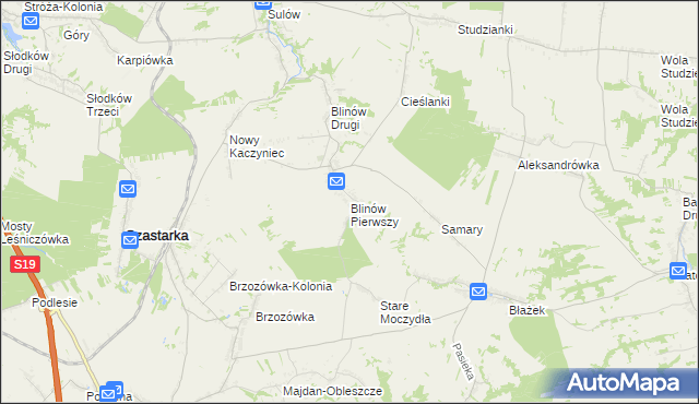 mapa Blinów Pierwszy, Blinów Pierwszy na mapie Targeo