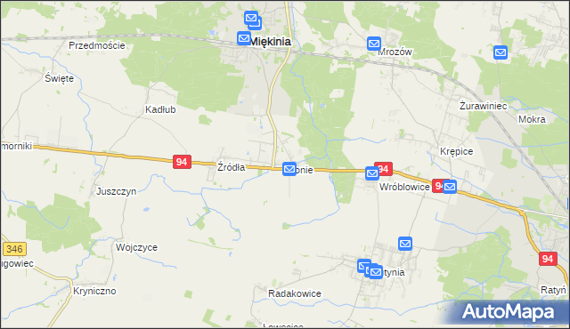 mapa Błonie gmina Miękinia, Błonie gmina Miękinia na mapie Targeo