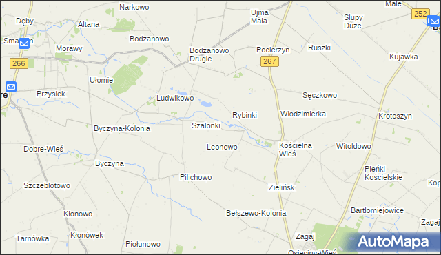 mapa Bodzanówek gmina Osięciny, Bodzanówek gmina Osięciny na mapie Targeo