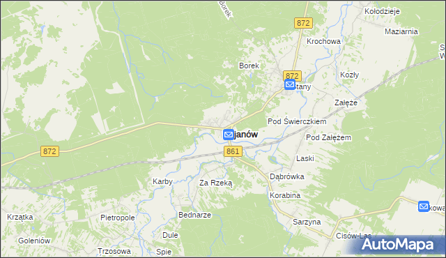 mapa Bojanów powiat stalowowolski, Bojanów powiat stalowowolski na mapie Targeo