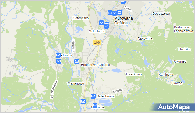 mapa Bolechowo gmina Czerwonak, Bolechowo gmina Czerwonak na mapie Targeo