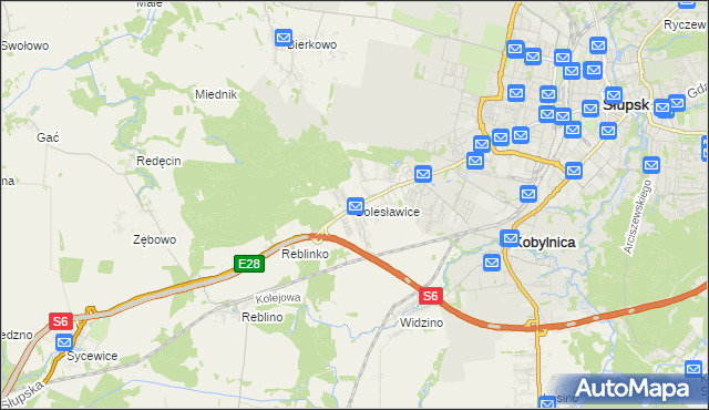 mapa Bolesławice gmina Kobylnica, Bolesławice gmina Kobylnica na mapie Targeo