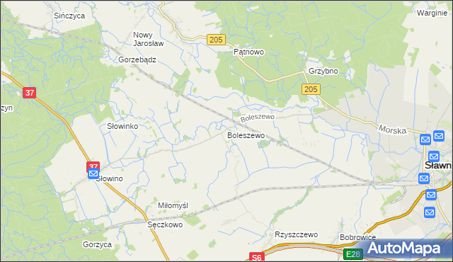 mapa Boleszewo, Boleszewo na mapie Targeo