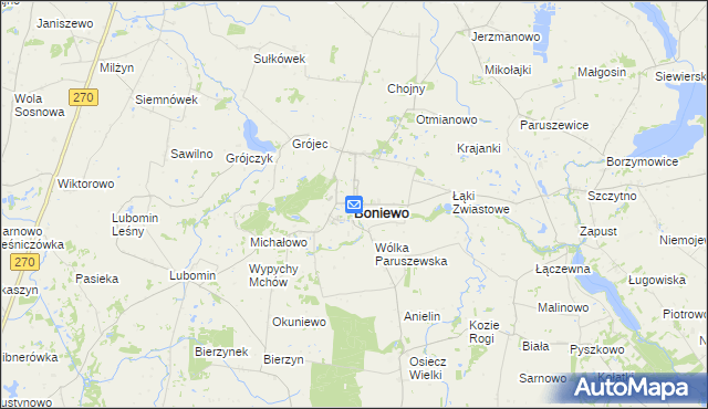 mapa Boniewo powiat włocławski, Boniewo powiat włocławski na mapie Targeo