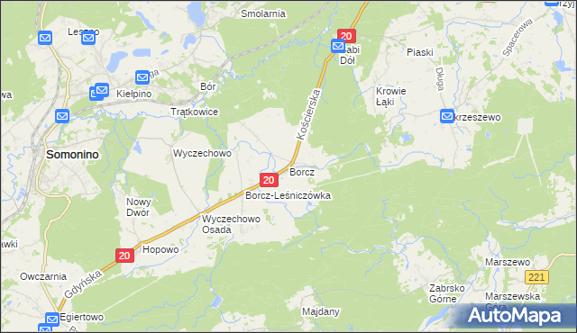 mapa Borcz, Borcz na mapie Targeo