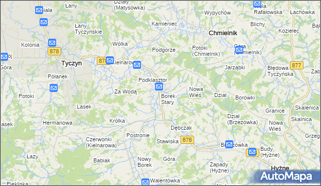 mapa Borek Stary, Borek Stary na mapie Targeo