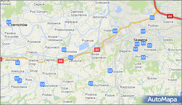 mapa Borek Szlachecki, Borek Szlachecki na mapie Targeo