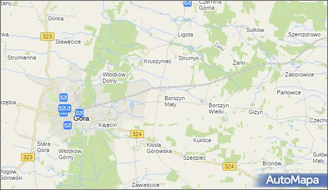 mapa Borszyn Mały, Borszyn Mały na mapie Targeo