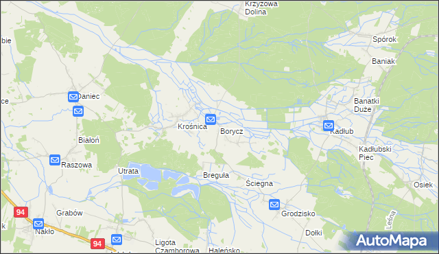 mapa Borycz, Borycz na mapie Targeo