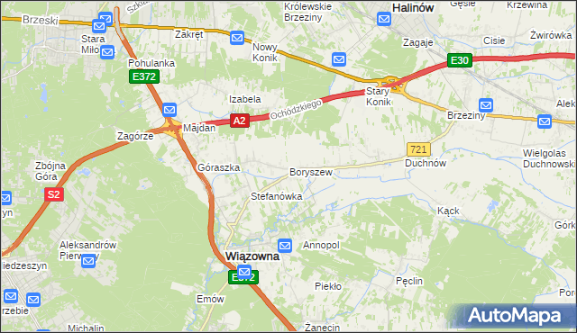 mapa Boryszew, Boryszew na mapie Targeo