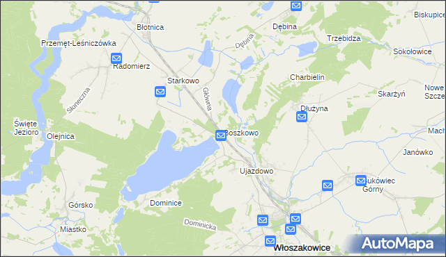 mapa Boszkowo, Boszkowo na mapie Targeo