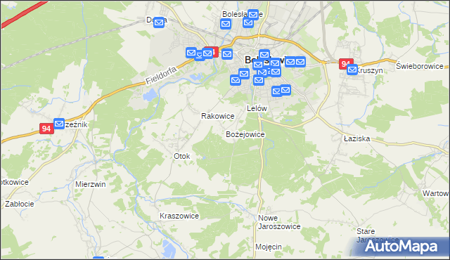 mapa Bożejowice, Bożejowice na mapie Targeo