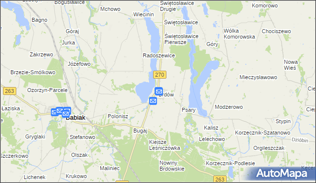 mapa Brdów, Brdów na mapie Targeo