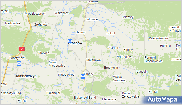 mapa Brochów-Kolonia, Brochów-Kolonia na mapie Targeo