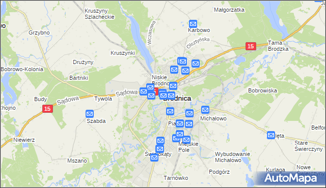 mapa Brodnica, Brodnica na mapie Targeo