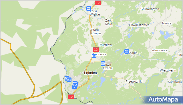 mapa Bronowice gmina Trzebiel, Bronowice gmina Trzebiel na mapie Targeo
