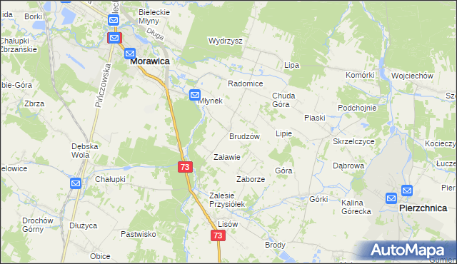 mapa Brudzów, Brudzów na mapie Targeo