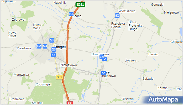 mapa Bruszczewo, Bruszczewo na mapie Targeo