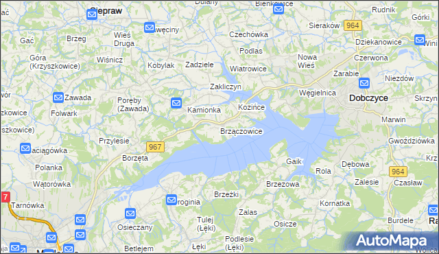 mapa Brzączowice, Brzączowice na mapie Targeo