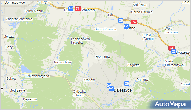 mapa Brzechów, Brzechów na mapie Targeo
