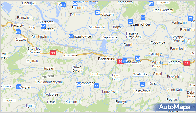 mapa Brzeźnica powiat wadowicki, Brzeźnica powiat wadowicki na mapie Targeo