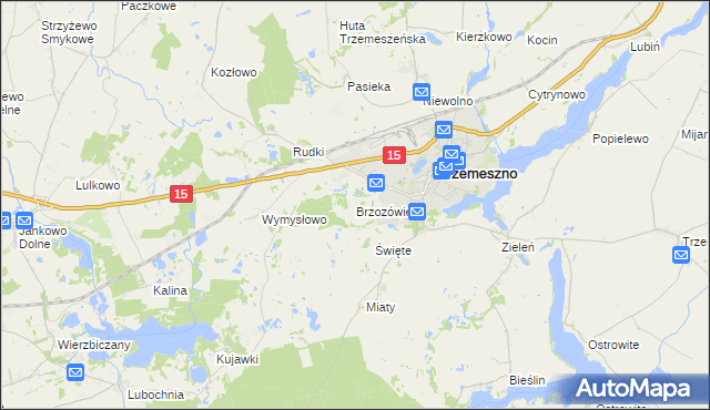 mapa Brzozówiec, Brzozówiec na mapie Targeo