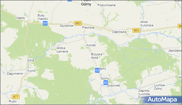 mapa Brzyska Wola, Brzyska Wola na mapie Targeo